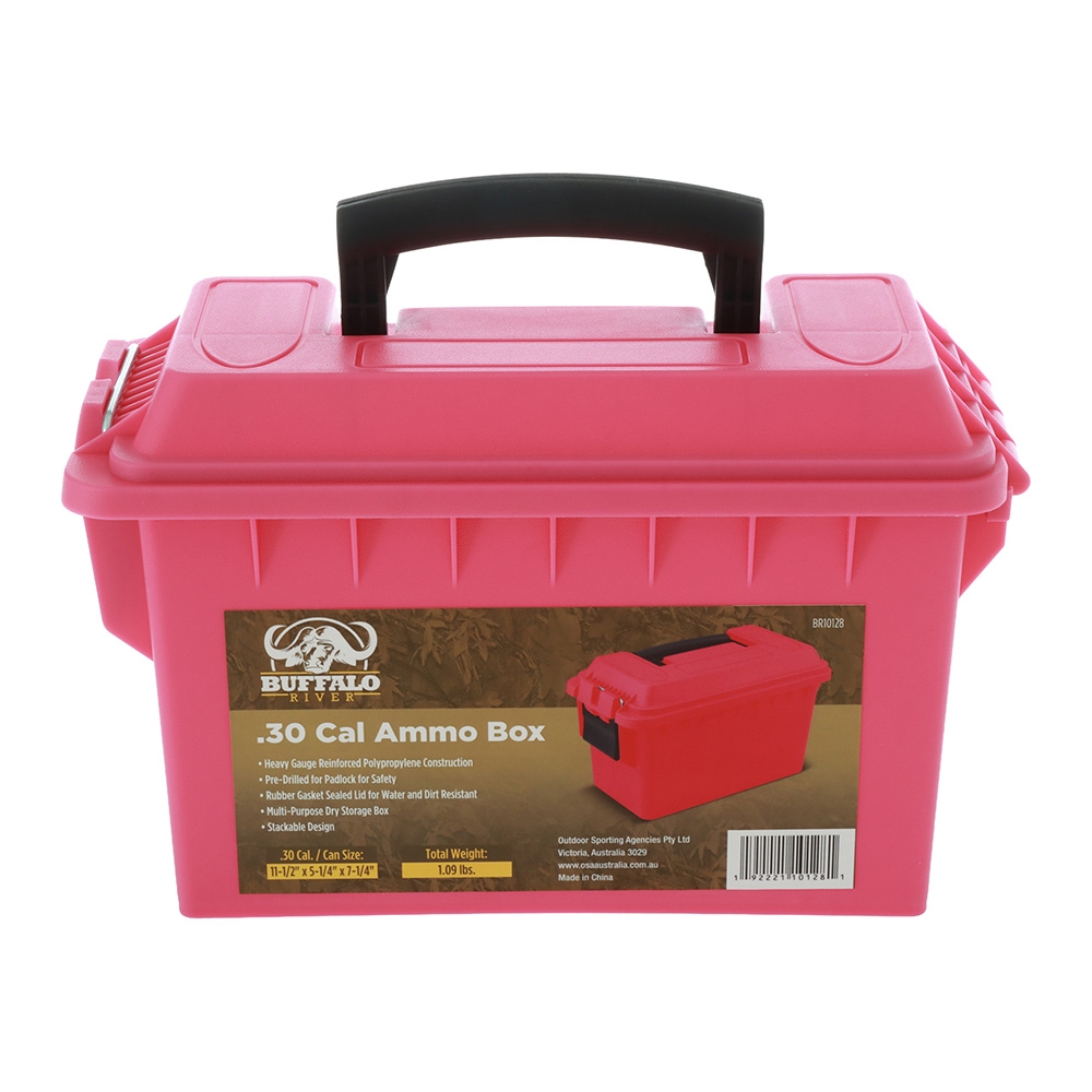 Buffalo River .30 Cal Lockable Plastic Ammo Box Pink