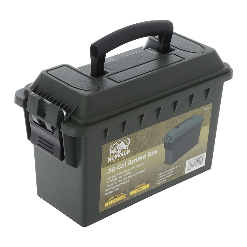 Buffalo River .30 Cal Lockable Plastic Ammo Box OD Green