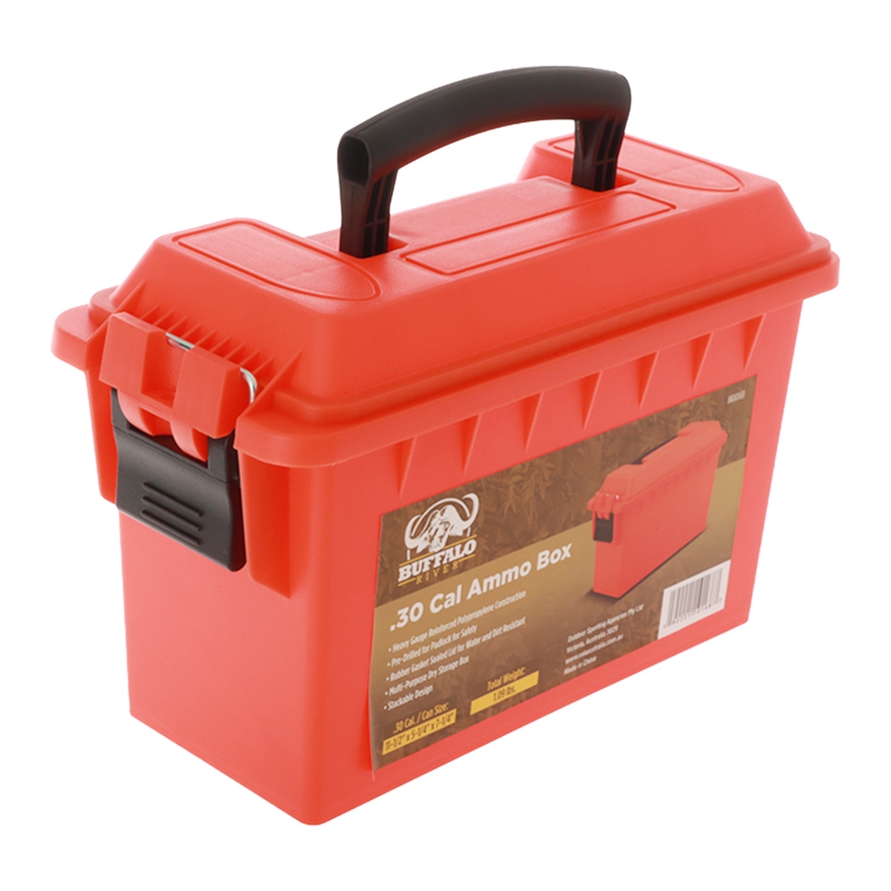 Buffalo River .30 Cal Lockable Plastic Ammo Box Orange