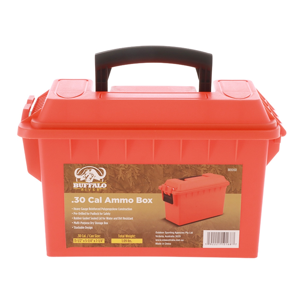 Buffalo River .30 Cal Lockable Plastic Ammo Box Orange