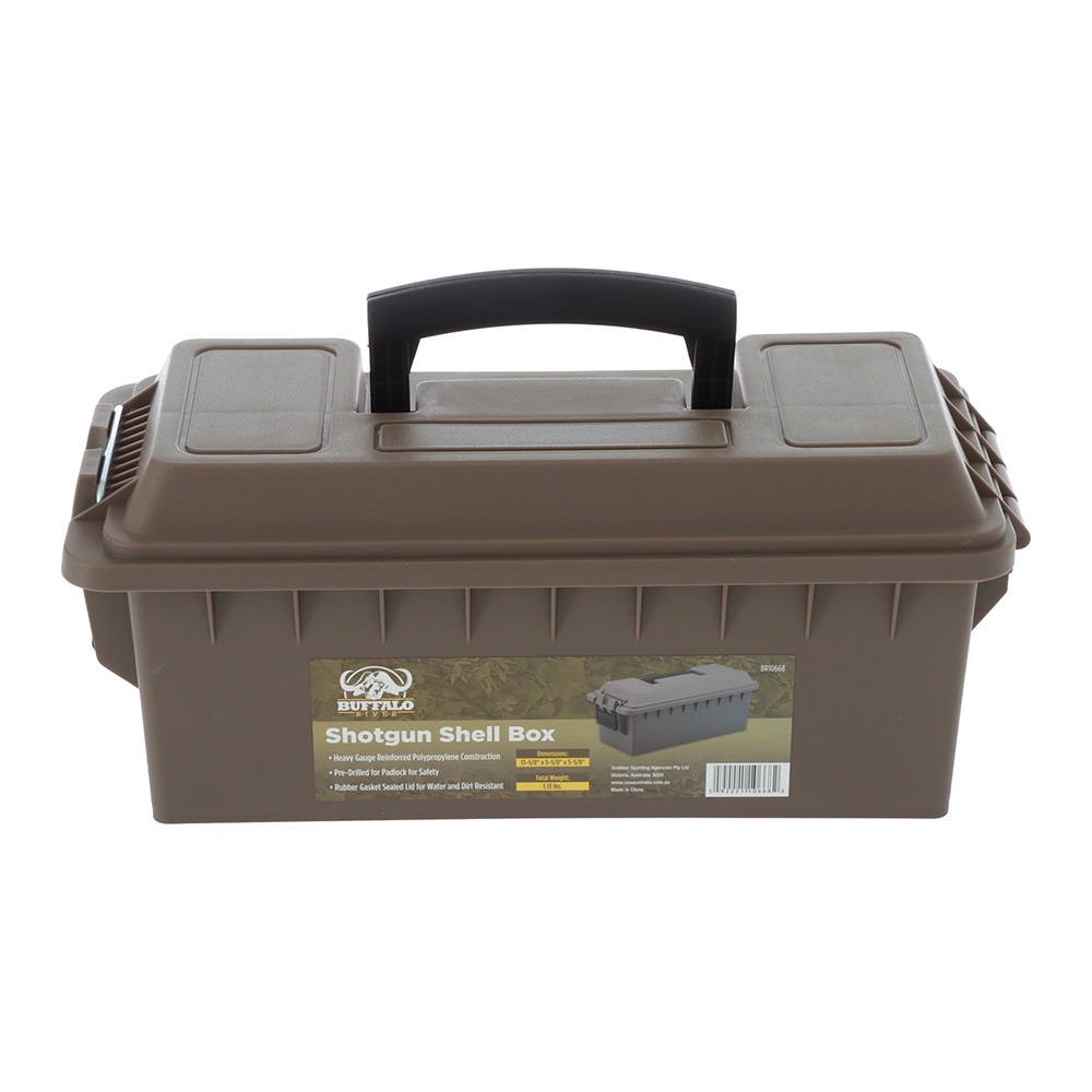 Buffalo River Lockable Plastic Shotgun Shell Box OD Green