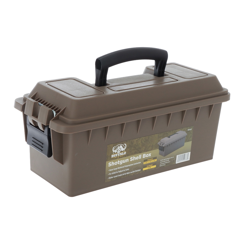 Buffalo River Lockable Plastic Shotgun Shell Box OD Green