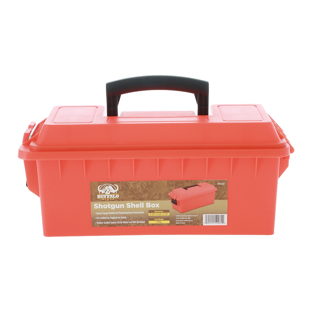 Buffalo River Lockable Plastic Shotgun Shell Box Orange