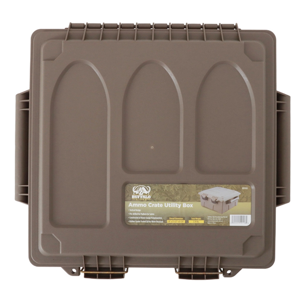 Buffalo River Lockable Ammo Crate Utility Box Large Dark Earth