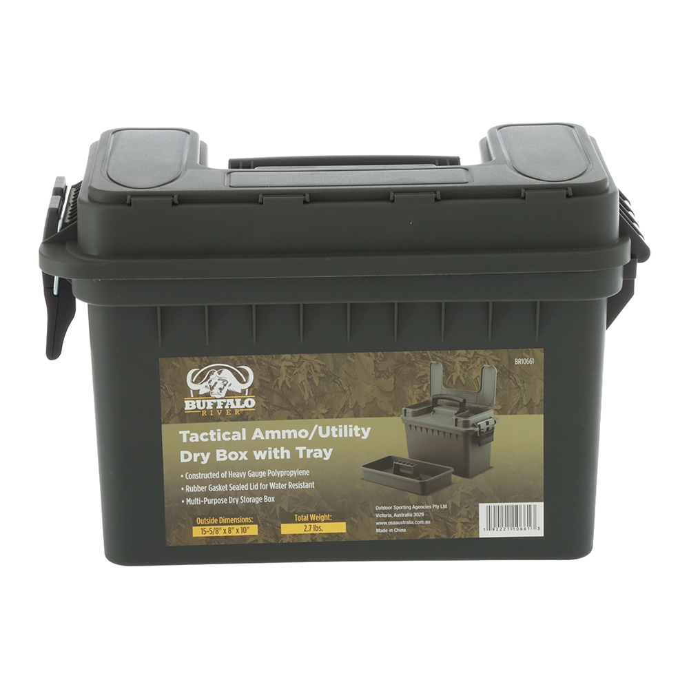 Buffalo River Utility Dry Storage Box with Tool Tray OD Green
