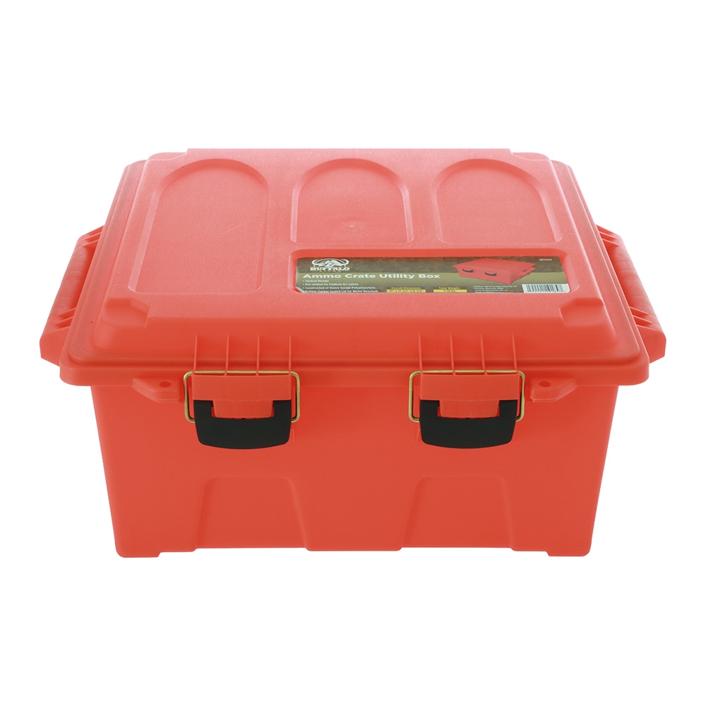 Buffalo River Lockable Ammo Crate Utility Box Orange