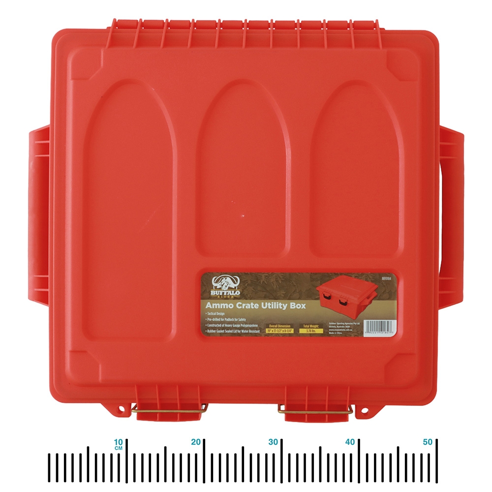 Buffalo River Lockable Ammo Crate Utility Box Orange
