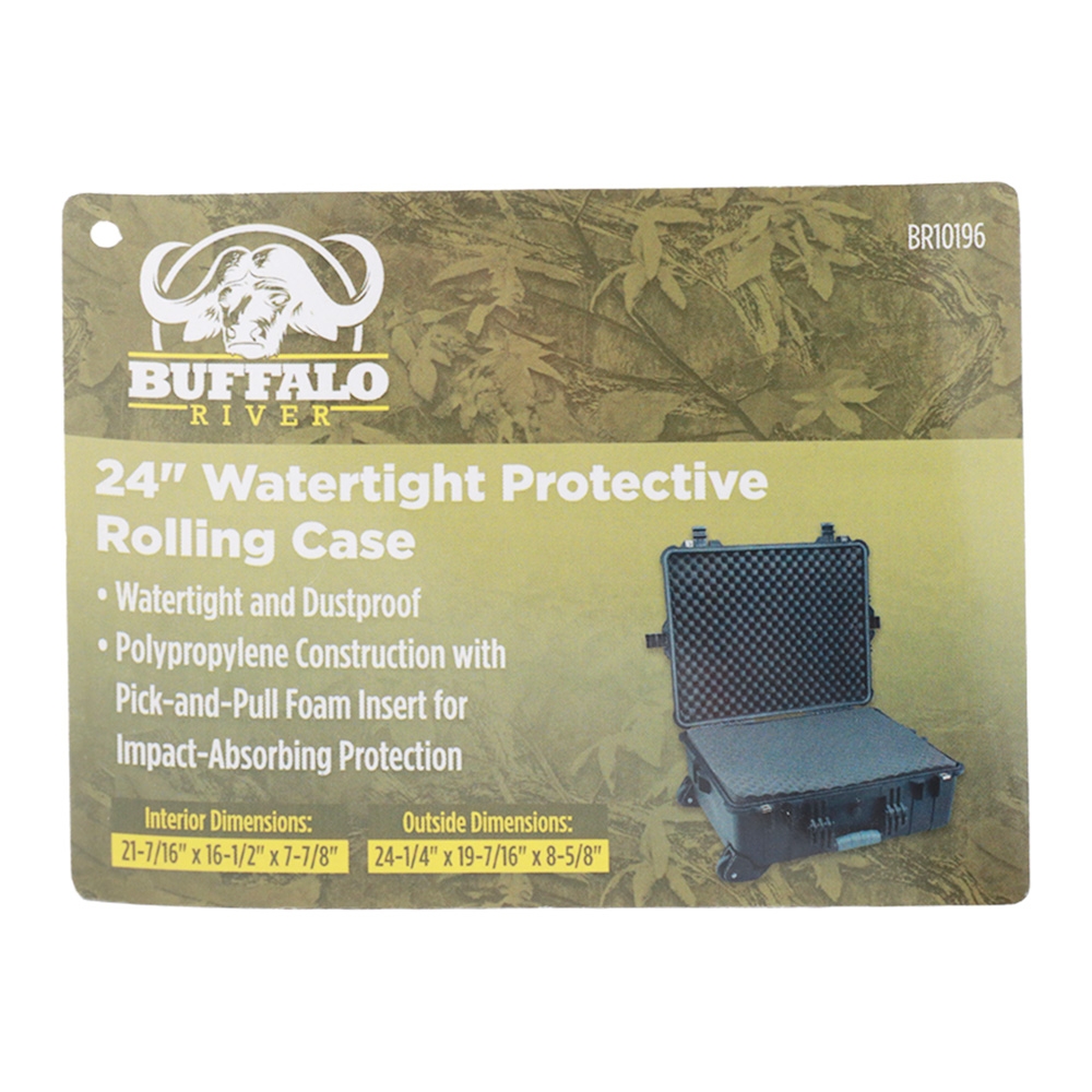 Buffalo River Waterproof Lockable Protective Rolling Case 24in
