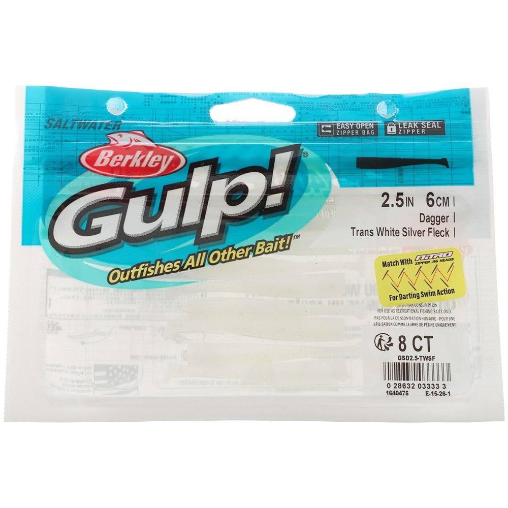 Berkley Gulp Dagger Paddle Tail Scented Soft Bait Lure 6cm Qty 8