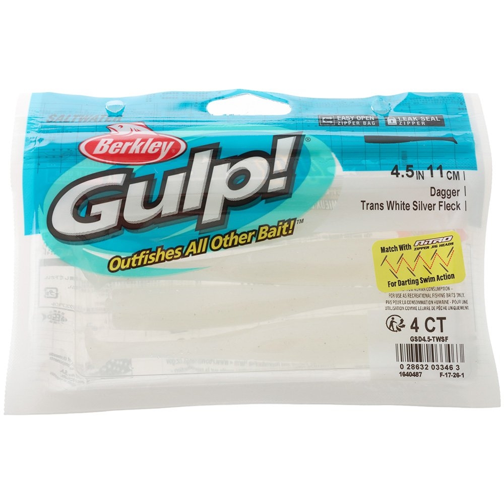 Berkley Gulp Dagger Paddle Tail Scented Soft Bait Lure 9cm Qty 6