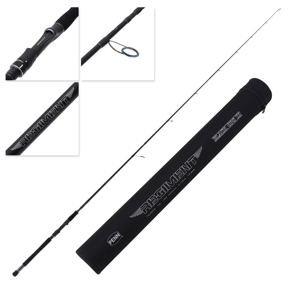 PENN Regiment Black Ops III Travel Spin Rod 7ft 6in 6-10kg 10-60g 4pc