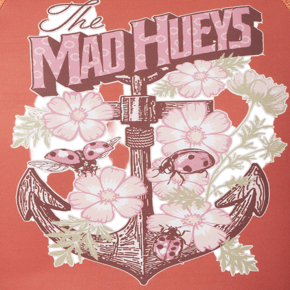 The Mad Hueys Anchor Ladybug Womens Long Sleeve Zip Through Rashie UPF50+ Auburn