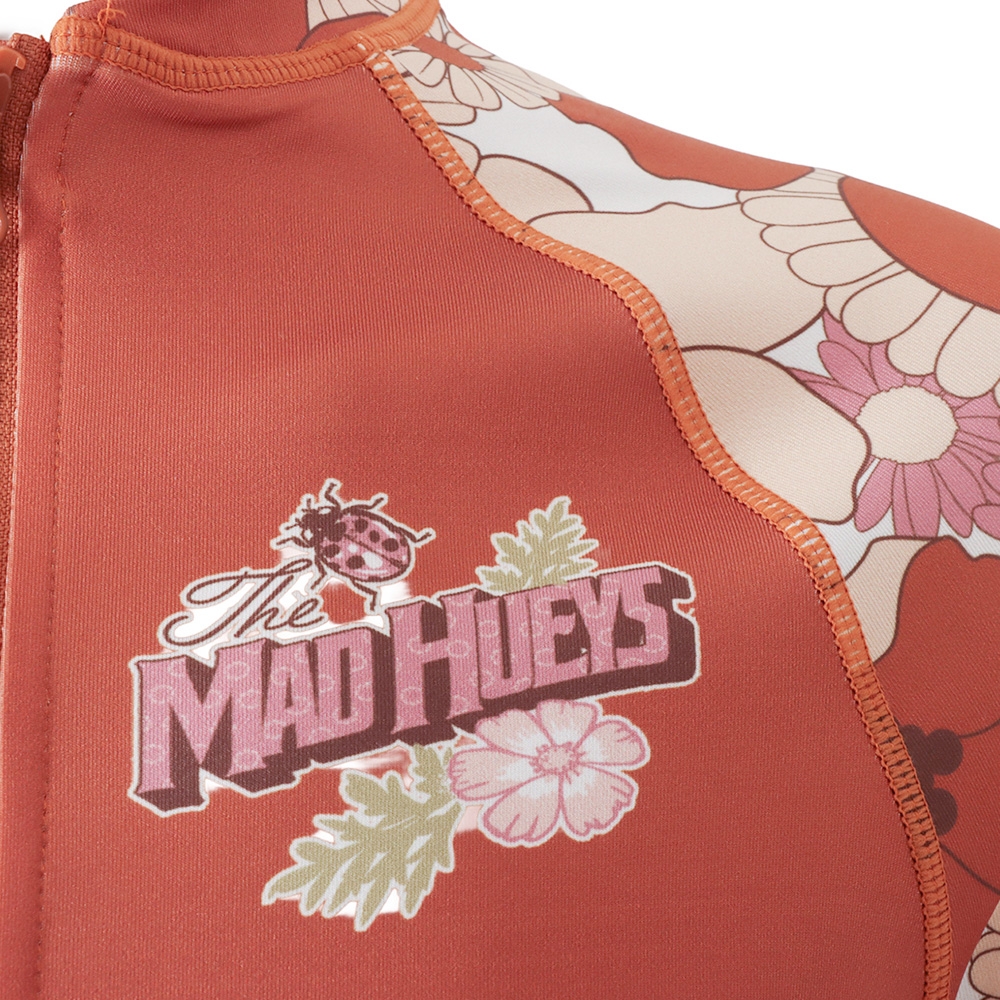 The Mad Hueys Anchor Ladybug Womens Long Sleeve Zip Through Rashie UPF50+ Auburn