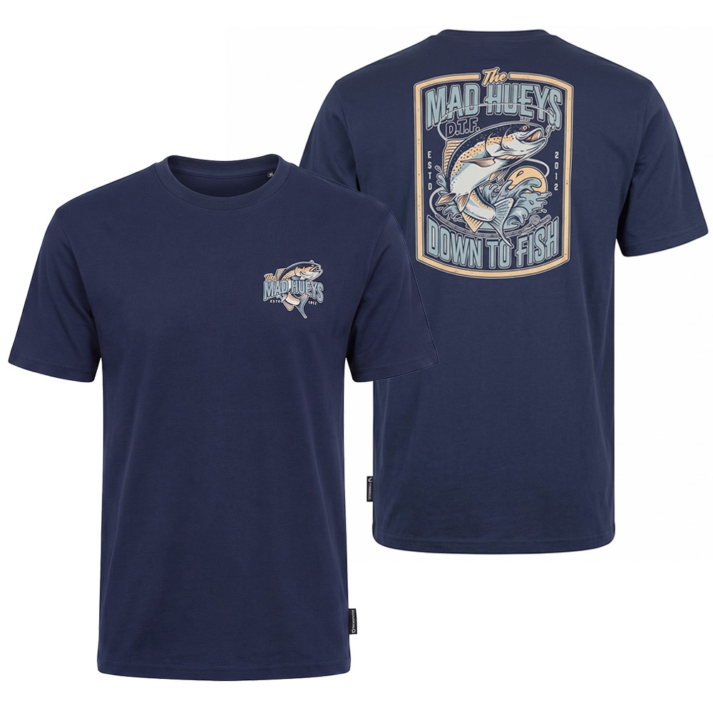 The Mad Hueys Down To Fish Mens T-Shirt Navy