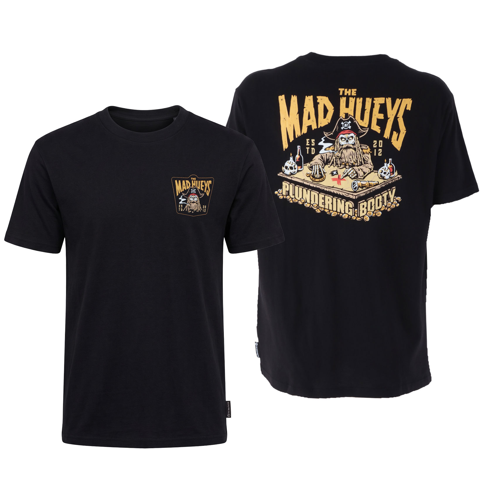 The Mad Hueys Plundering Booty Mens T-Shirt Black