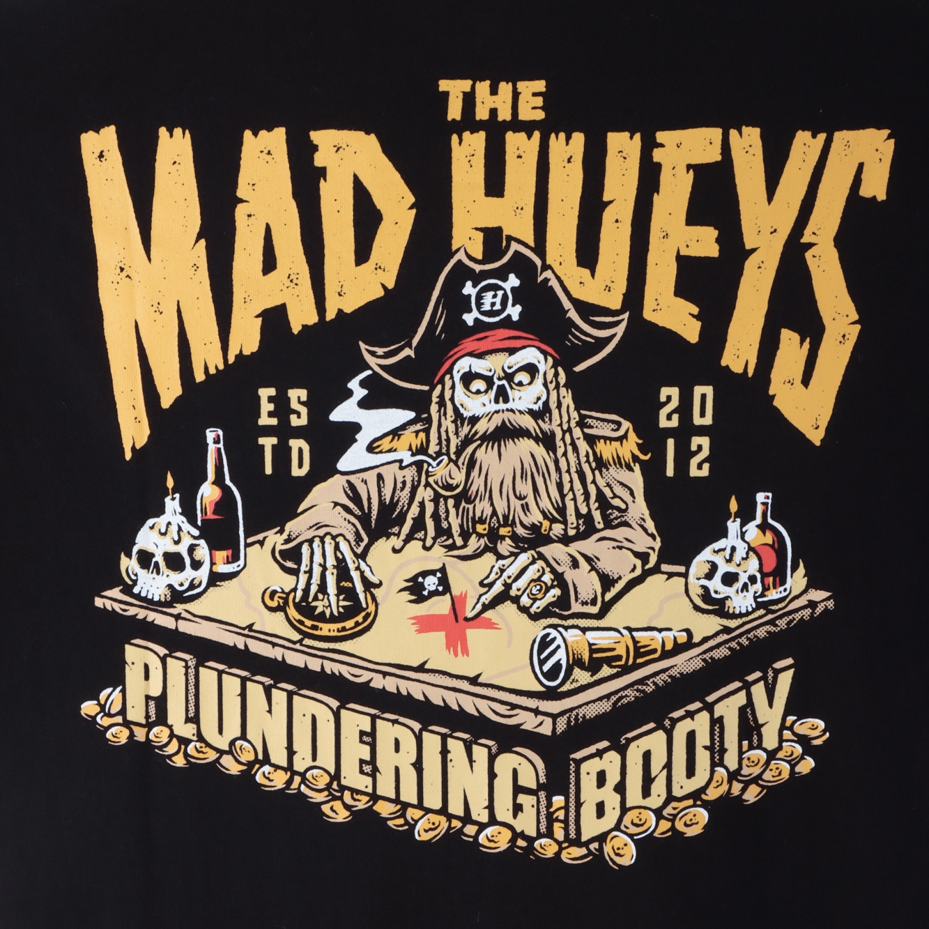 The Mad Hueys Plundering Booty Mens T-Shirt Black