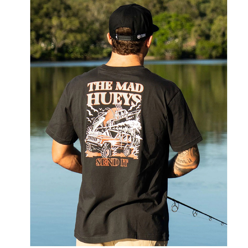 The Mad Hueys Send It Mens T-Shirt Vintage Black