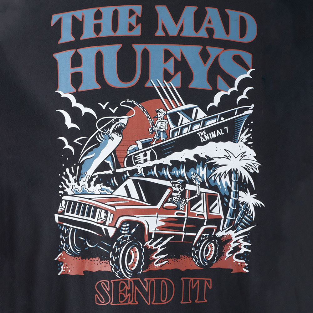 The Mad Hueys Send It Mens T-Shirt Vintage Black