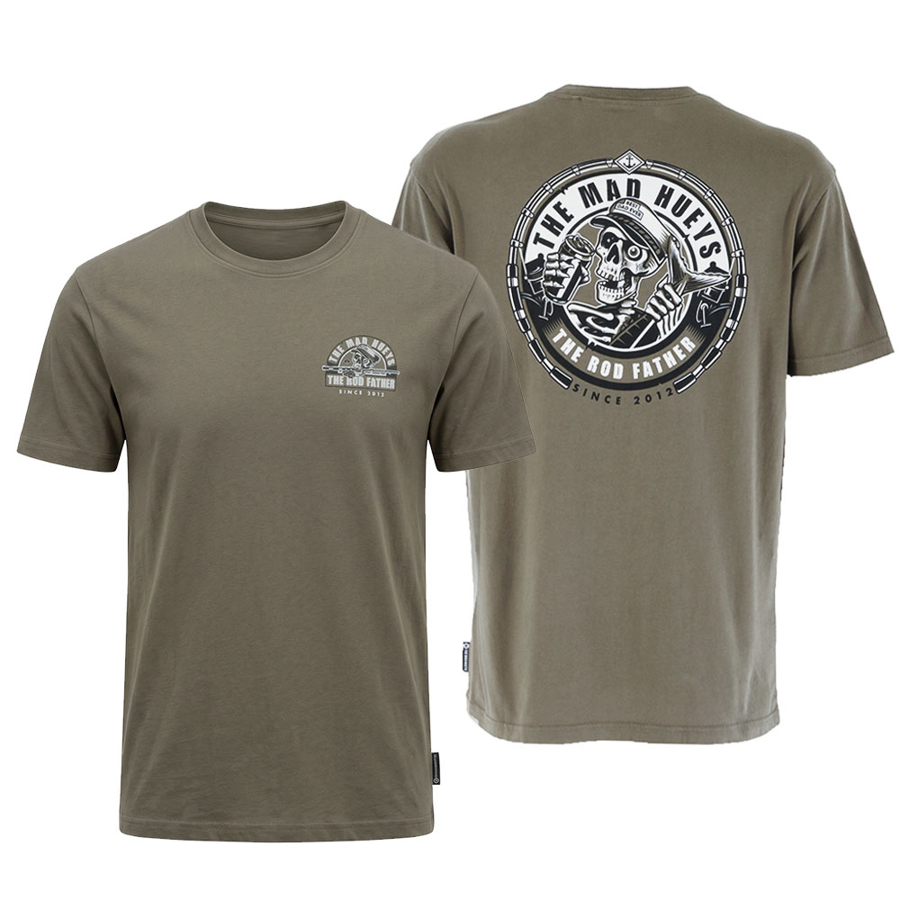 The Mad Hueys The Rod Father Mens T-Shirt Olive