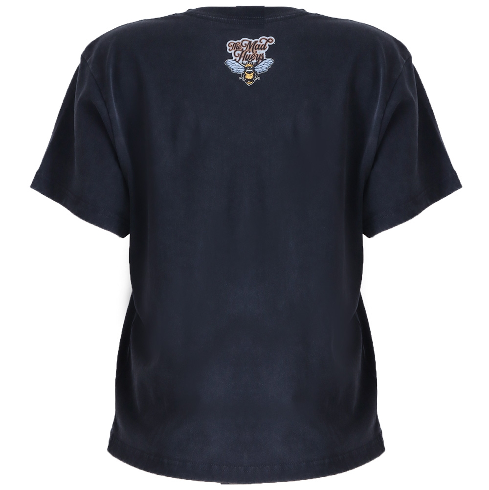The Mad Hueys Marigold Anchor Womens T-Shirt Washed Black