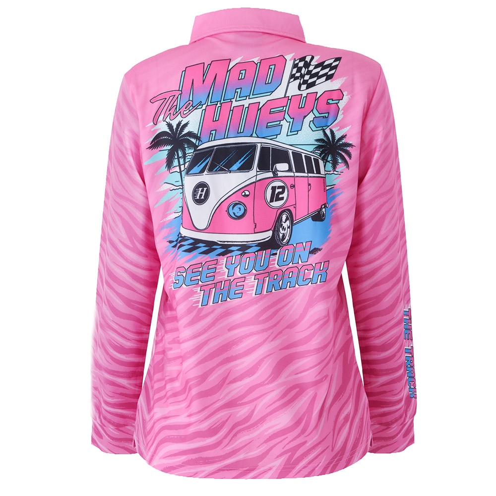 The Mad Hueys On The Track Womens Fishing Jersey UPF50+