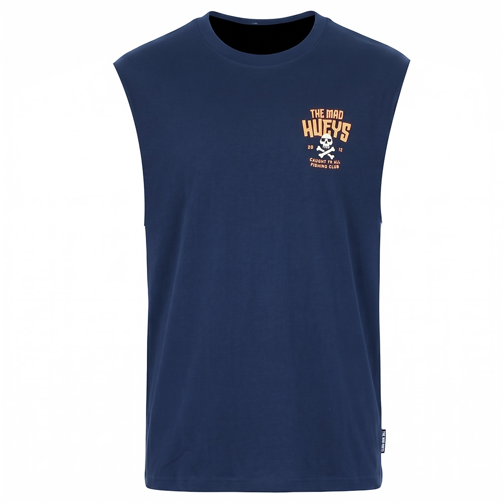 The Mad Hueys Caught Fk Skull Mens Muscle Tank Navy