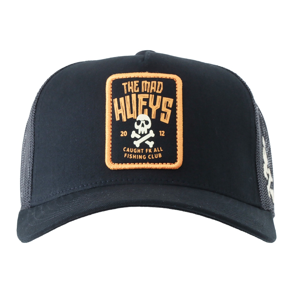 The Mad Hueys Caught Fk Skull Twill Trucker Cap Black