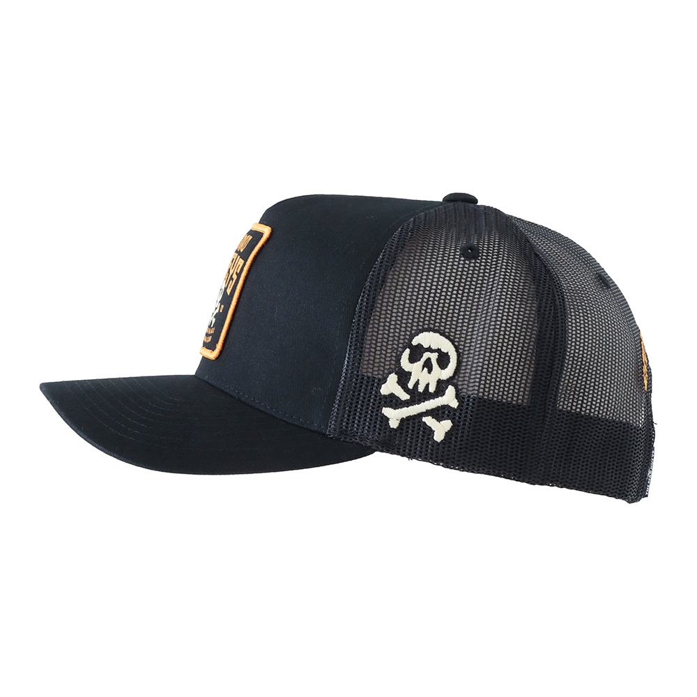 The Mad Hueys Caught Fk Skull Twill Trucker Cap Black