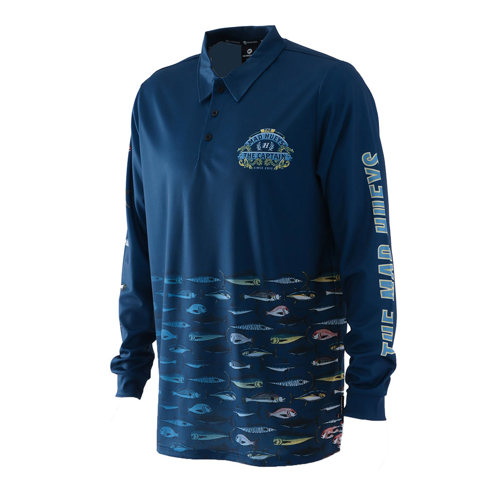 The Mad Hueys Dragon Captain Mens Fishing Jersey UPF50+ Navy