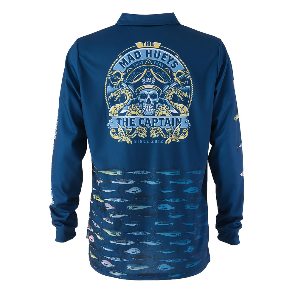 The Mad Hueys Dragon Captain Mens Fishing Jersey UPF50+ Navy