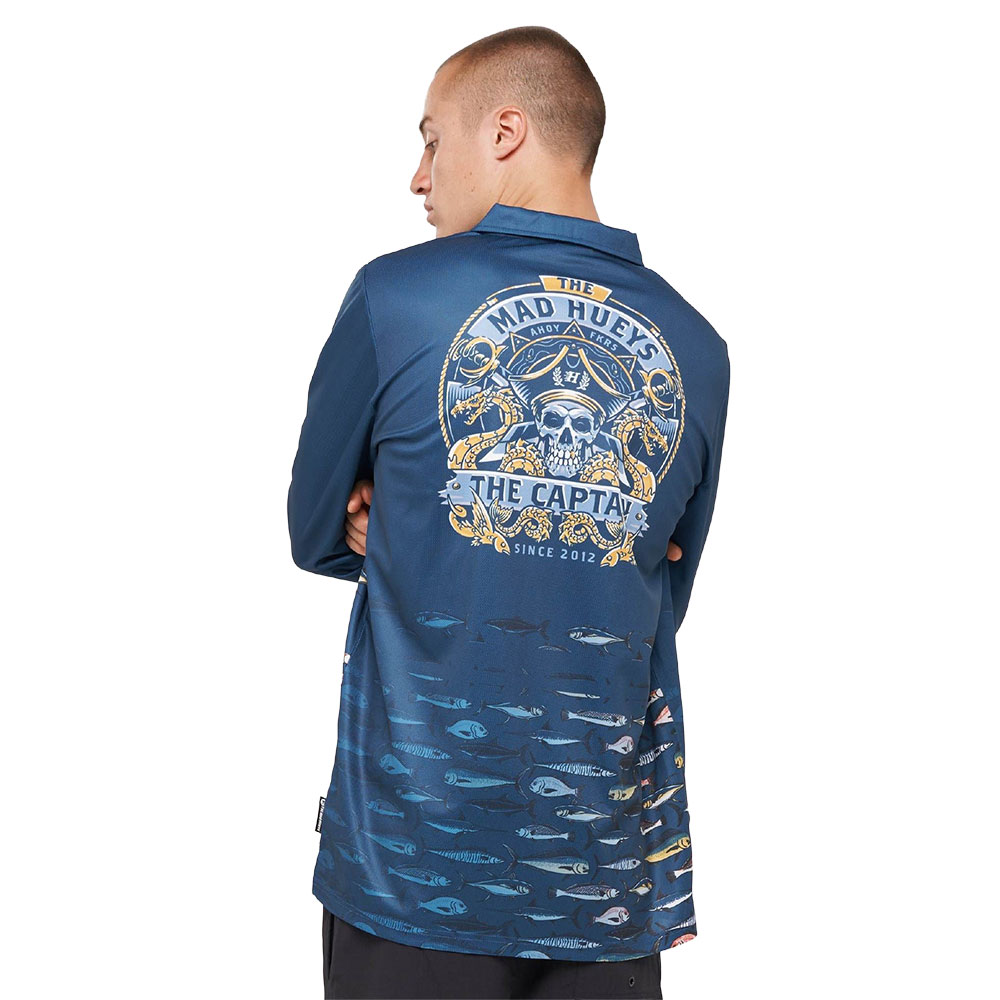 The Mad Hueys Dragon Captain Mens Fishing Jersey UPF50+ Navy