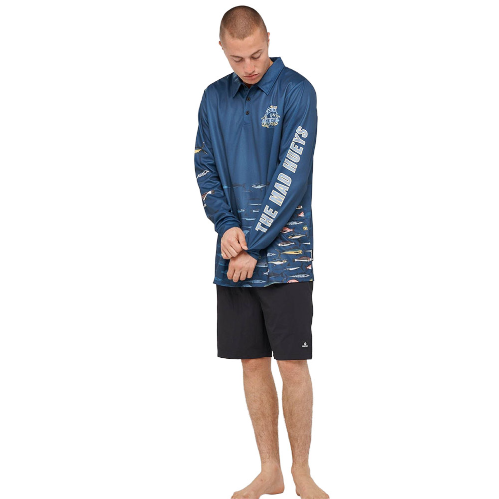 The Mad Hueys Dragon Captain Mens Fishing Jersey UPF50+ Navy