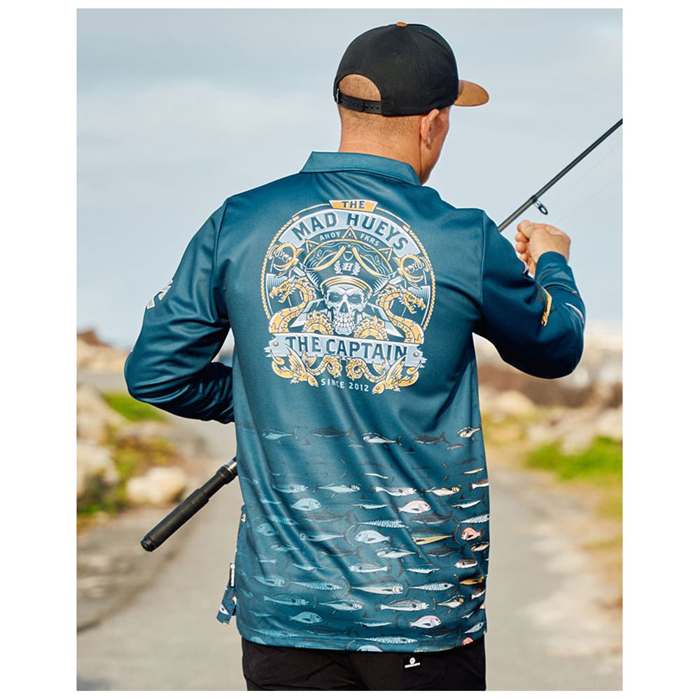The Mad Hueys Dragon Captain Mens Fishing Jersey UPF50+ Navy