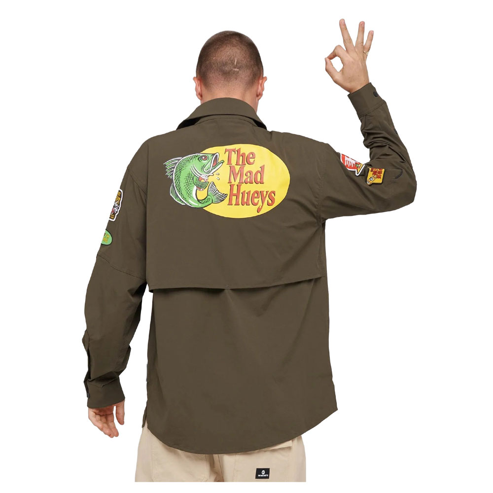 The Mad Hueys Pro Hueys Mens Fishing Shirt UPF50+ Olive