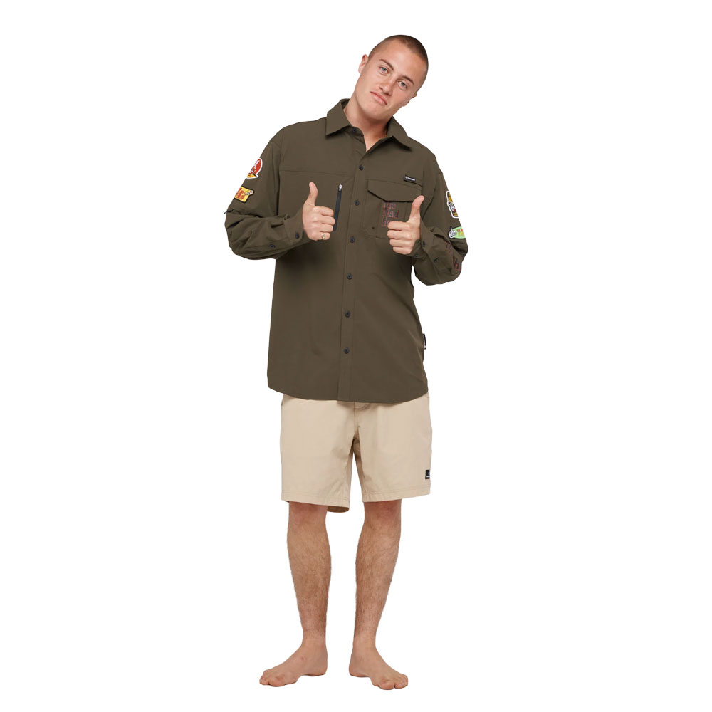 The Mad Hueys Pro Hueys Mens Fishing Shirt UPF50+ Olive