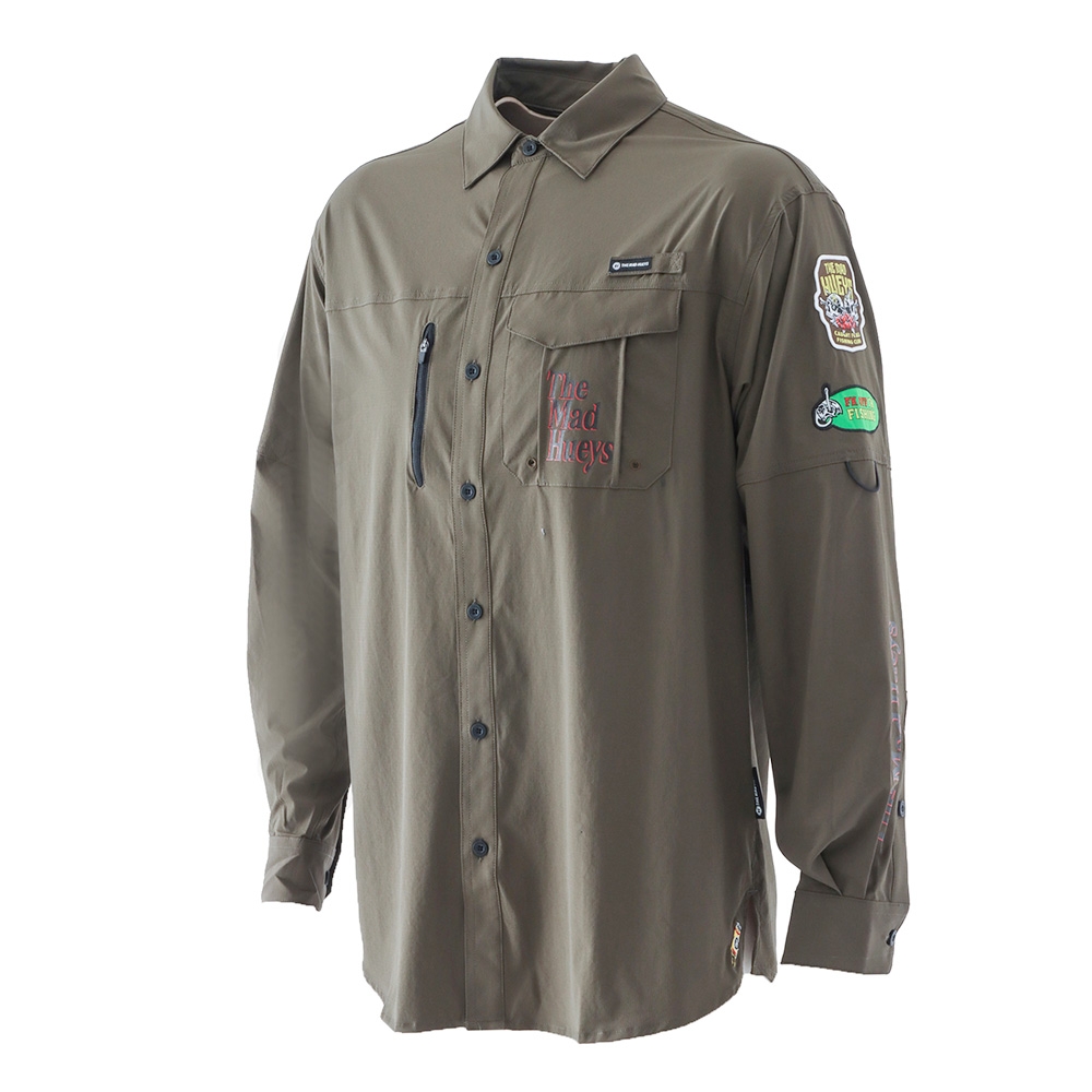 The Mad Hueys Pro Hueys Mens Fishing Shirt UPF50+ Olive