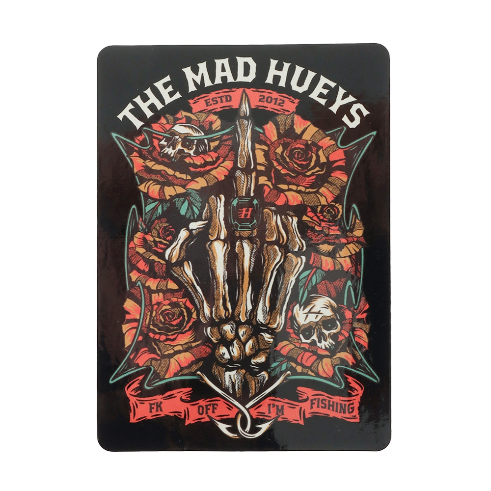 The Mad Hueys Shield Fk Off Vinyl Sticker Black