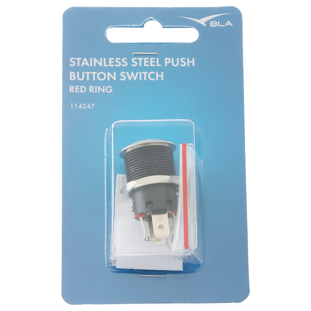 BLA Large Current SS316 Push Button Switch 12V 20A Red On-Off