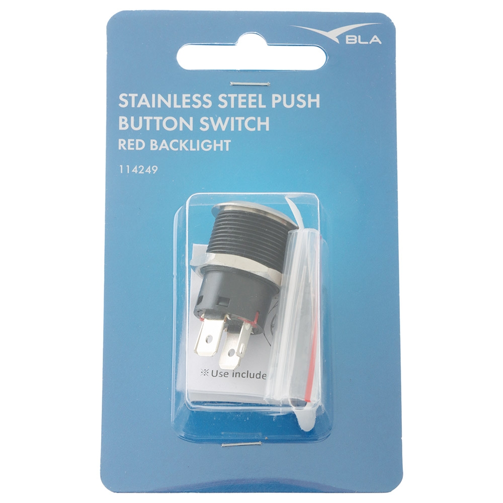 BLA Large Current SS316 Push Button Switch 12V 20A Red Backlight