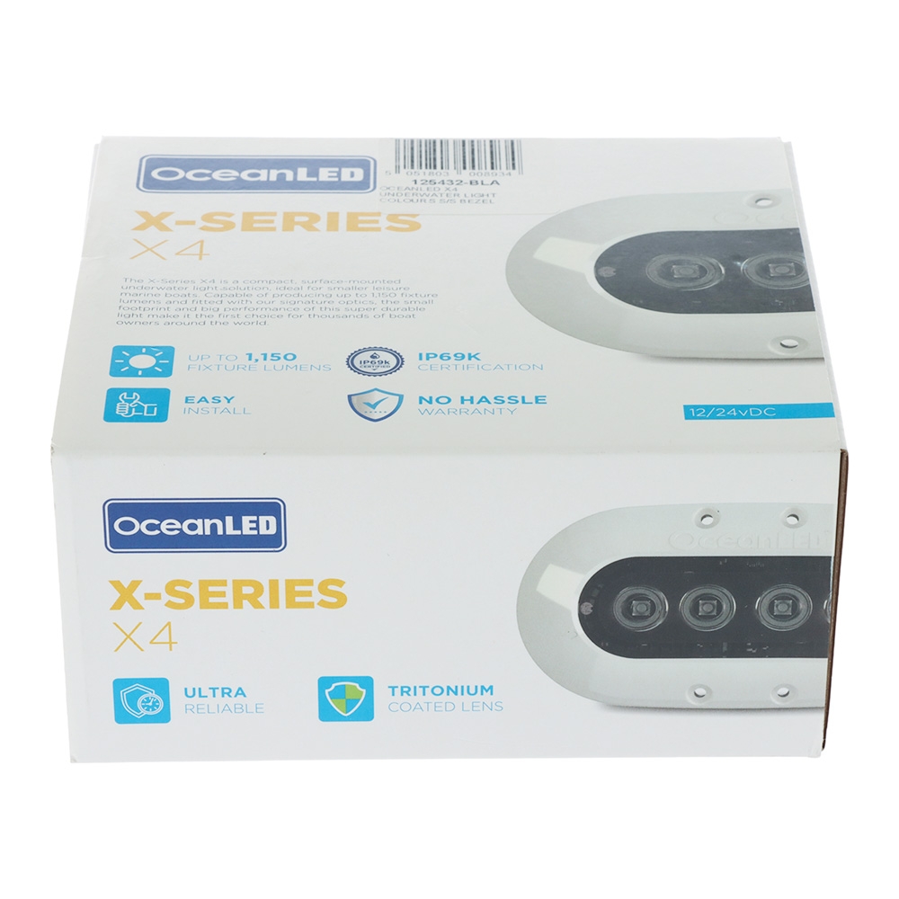 OceanLED X-Series X4 Colours Underwater Light with Stainless Steel Bezel 12V/24V 1150LM