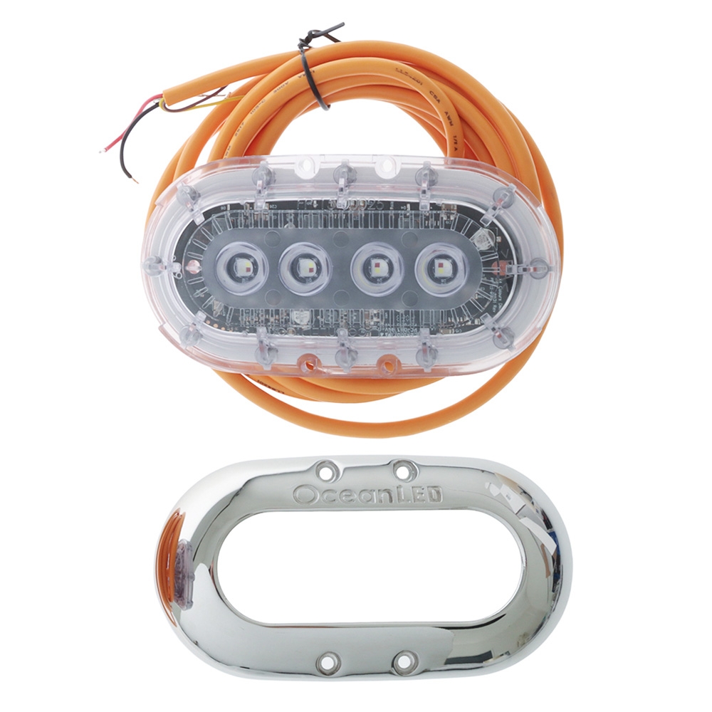 OceanLED X-Series X4 Colours Underwater Light with Stainless Steel Bezel 12V/24V 1150LM