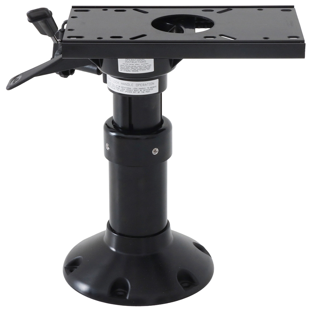 Springfield Heavy Duty Gas Adjustable Boat Seat Pedestal with Slide 380-508mm Black