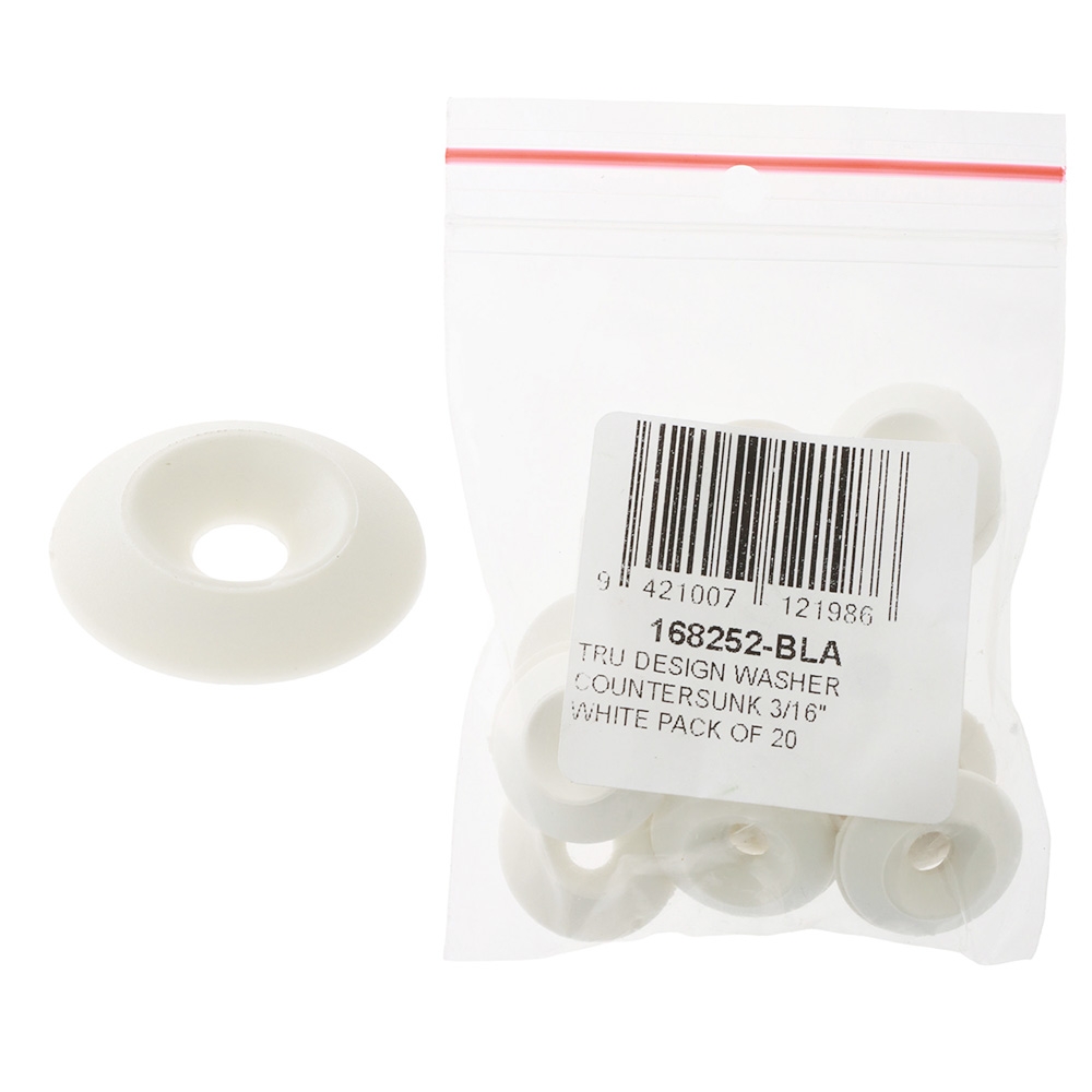 TruDesign Countersunk Washers 3/16in White Qty 20