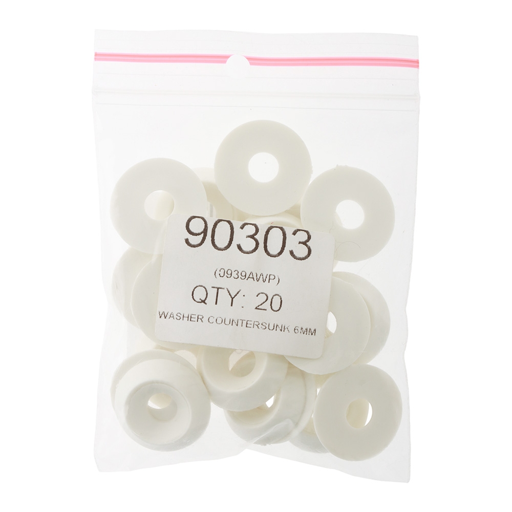 TruDesign Countersunk Washers 6mm White Qty 20