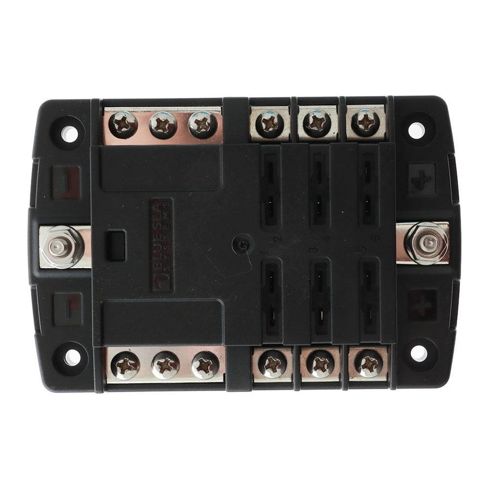 Blue Sea ST Blade Fuse Block 6 Circuits with Negative Bus and Cover (No Retail Packaging)