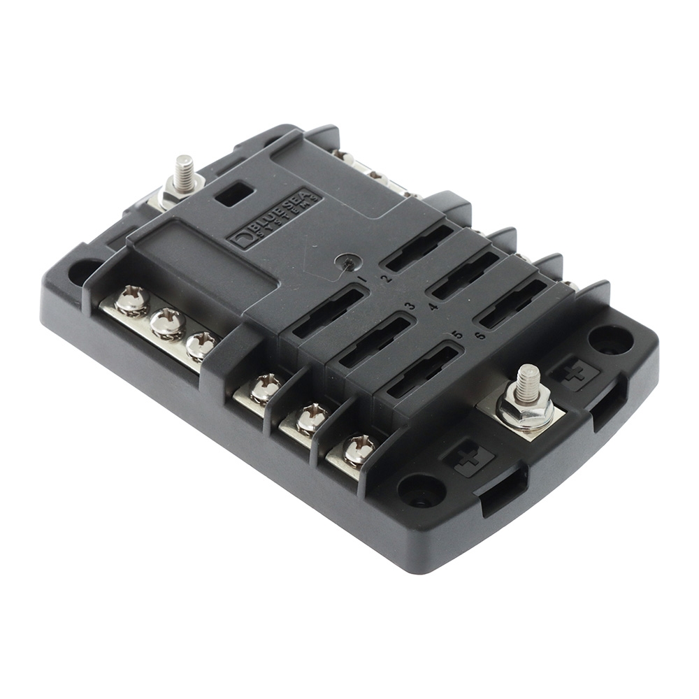 Blue Sea ST Blade Fuse Block 6 Circuits with Negative Bus and Cover (No Retail Packaging)