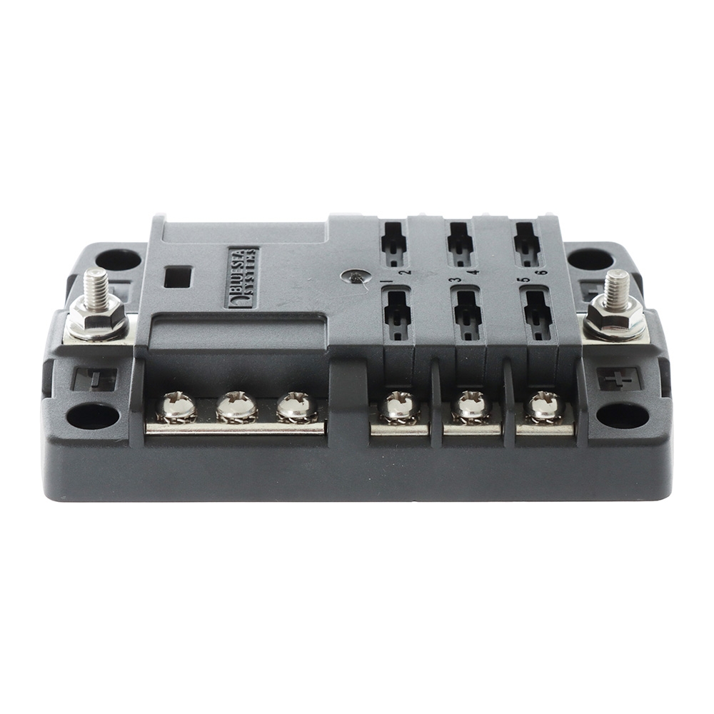 Blue Sea ST Blade Fuse Block 6 Circuits with Negative Bus and Cover (No Retail Packaging)