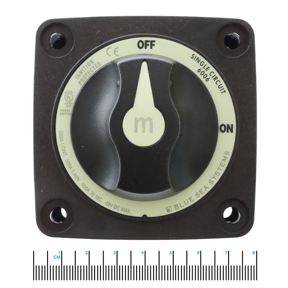 Blue Sea M-Series Battery Switch with Knob On/Off Black