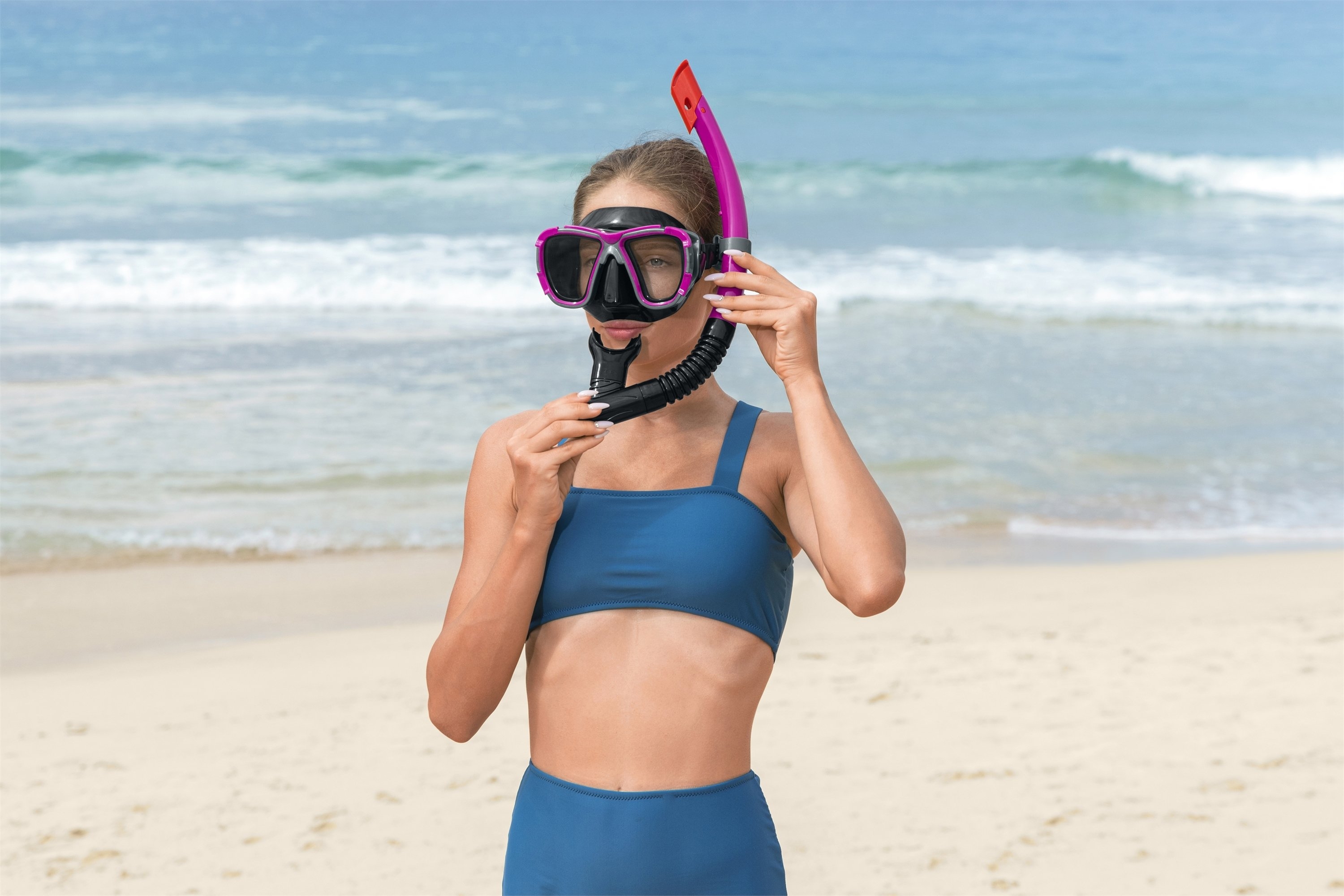 Bestway Inspira Pro Mask Snorkel and Fins Set L/XL Pink