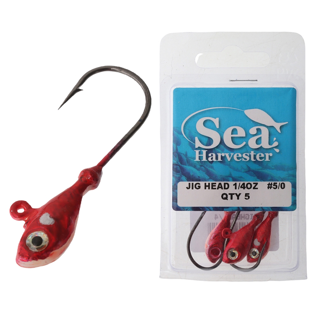 Sea Harvester Soft Bait Jig Heads 5/0 1/4oz Qty 5